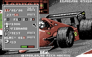 Ferrari Formula One screenshot 2 for Commodore 64